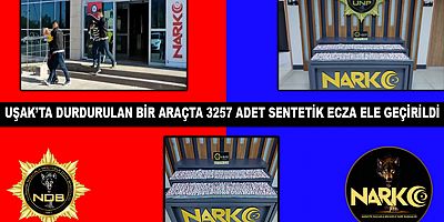Uşak’ta Şüpheli Araçta 3257 Adet Sentetik Ecza Ele Geçirildi 